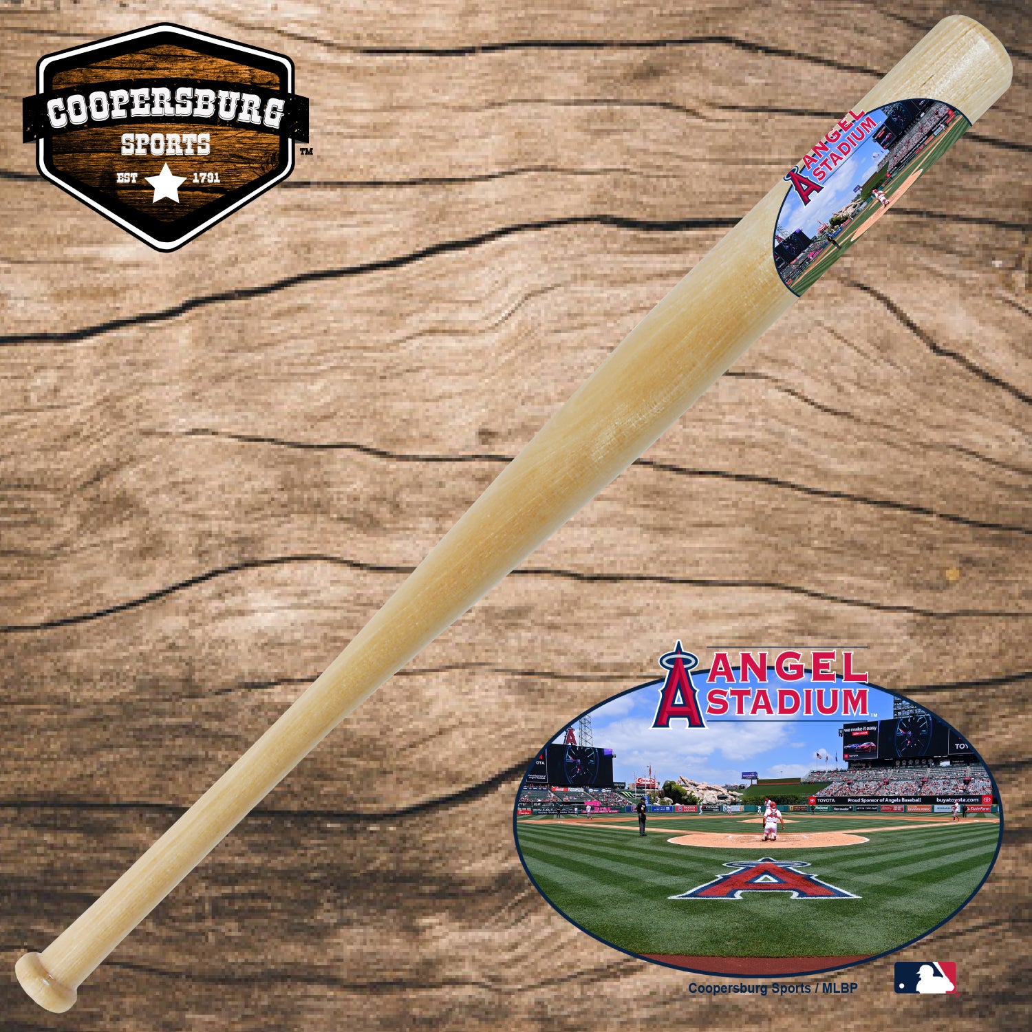 Los Angeles Angels Stadium Photo Wood 18" Bat