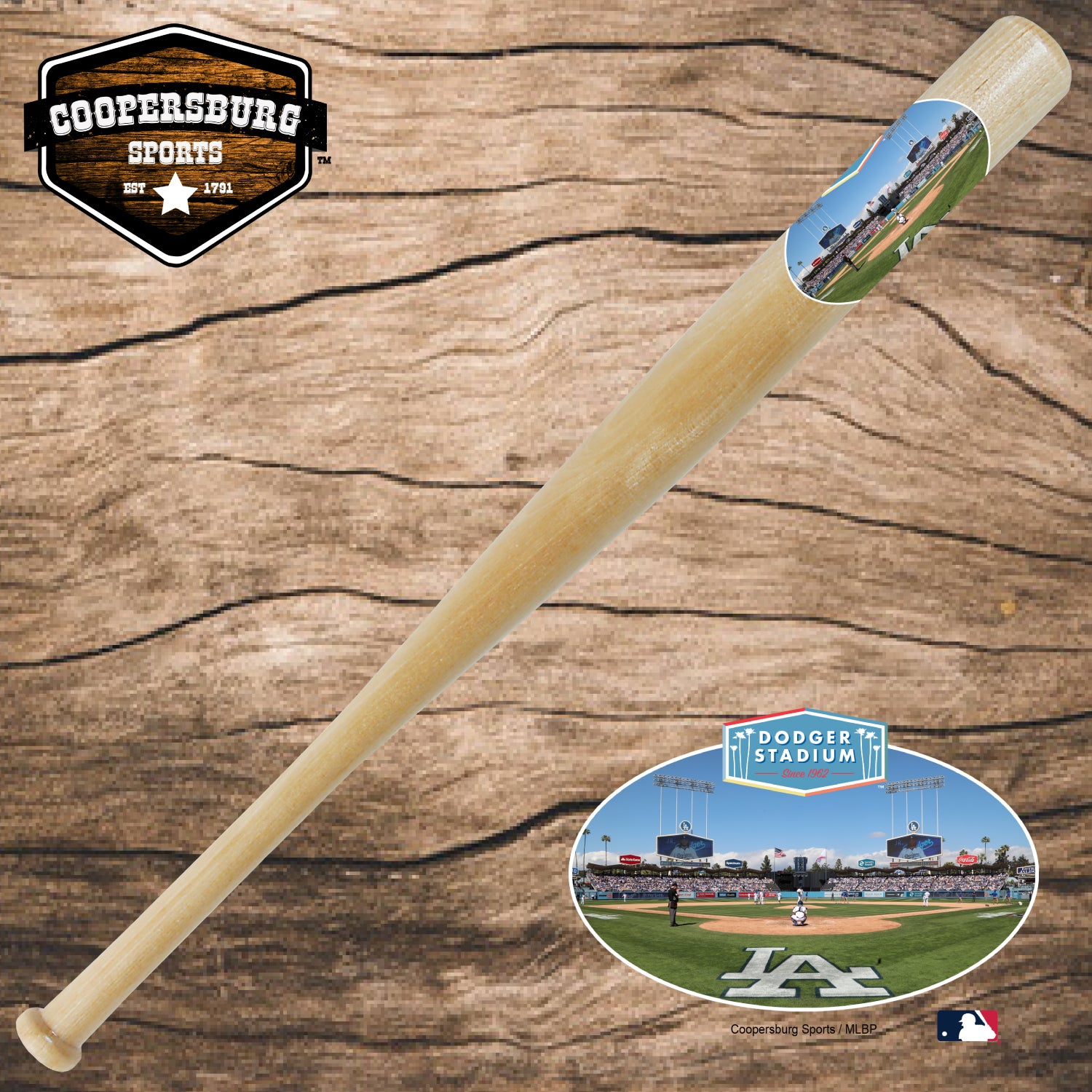 "Los Angeles Dodgers" Dodger Stadium Wood 18" Bat
