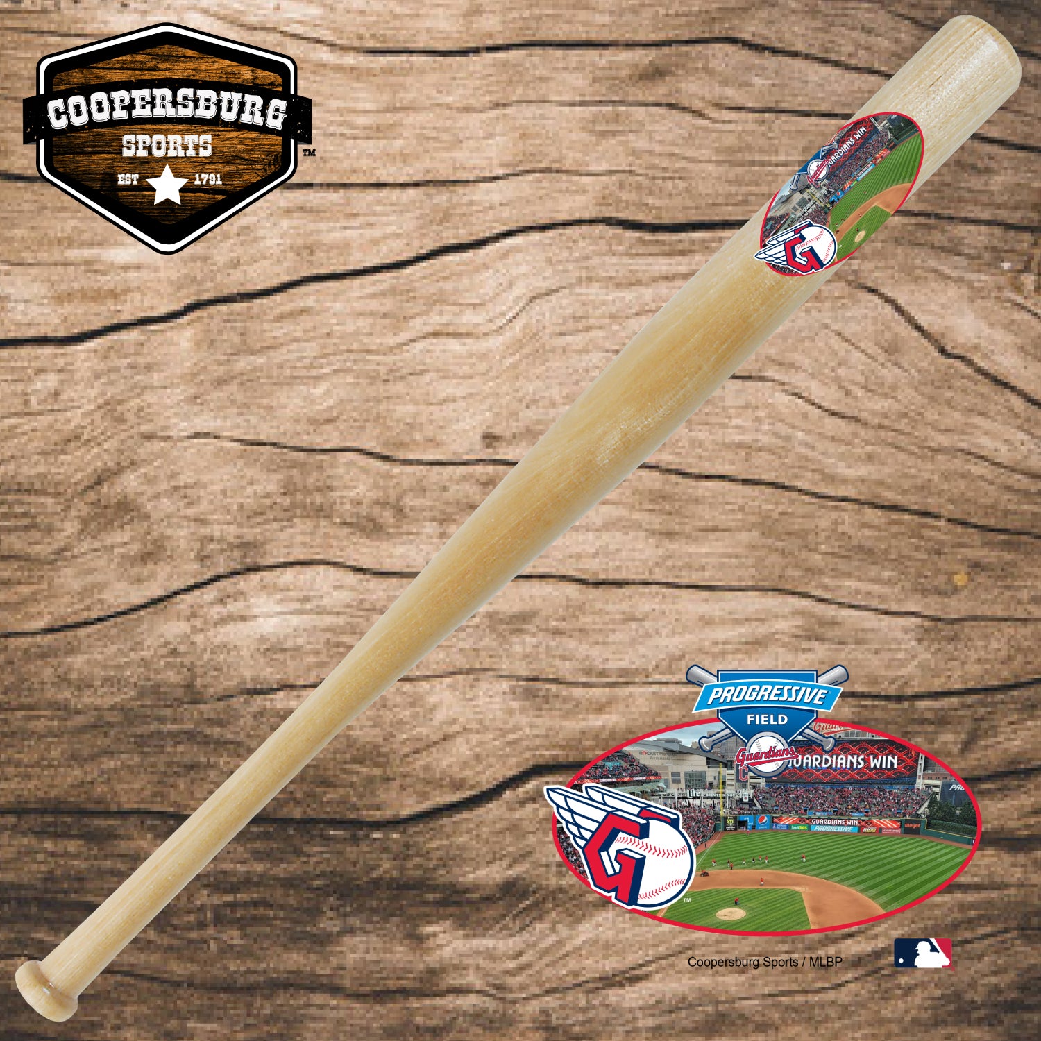 Progressive Field "Cleveland Guardians" Stadium Poly Wood Grain 18" Bat