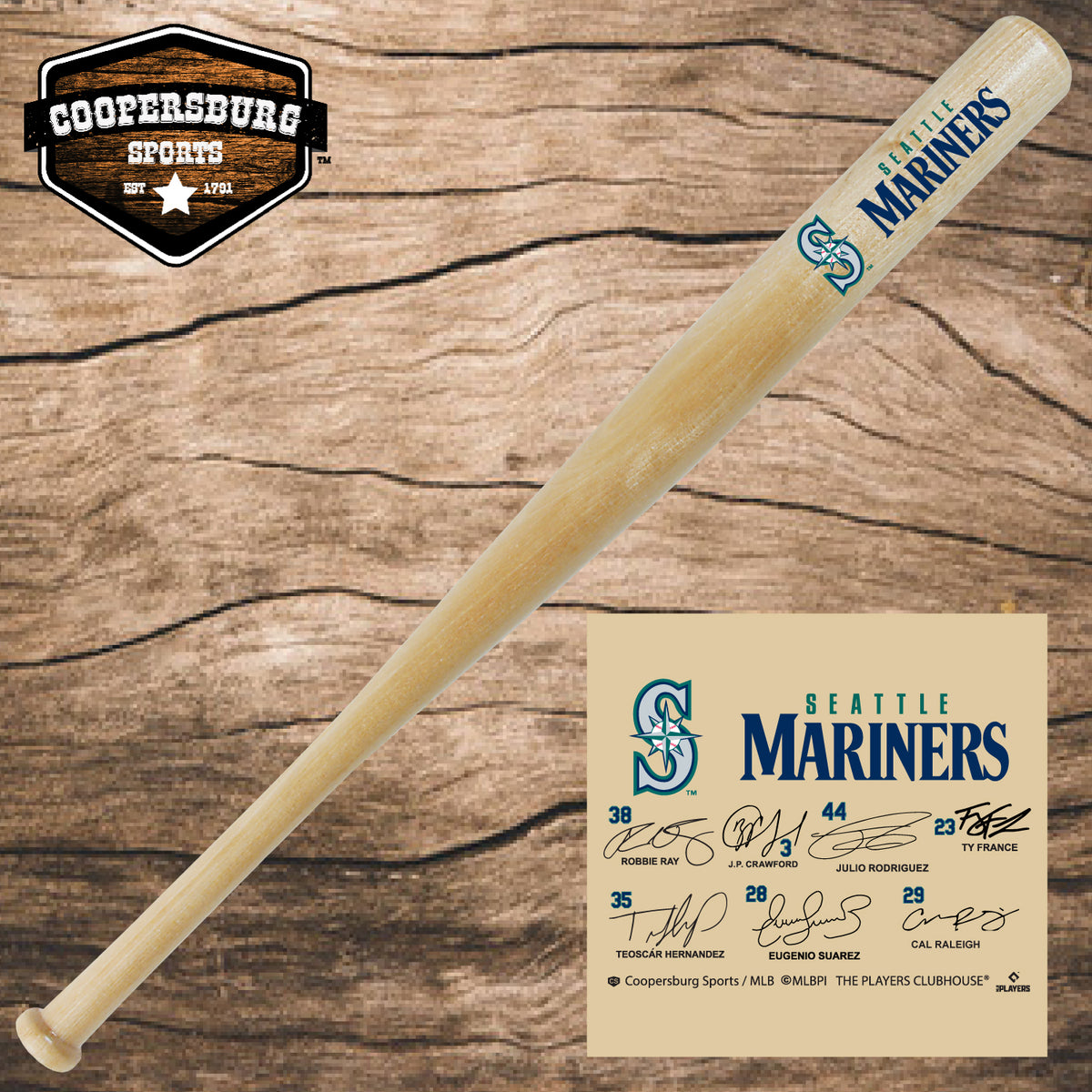Seattle Mariners Team Signature 18" Miniature Bat Coopersburg