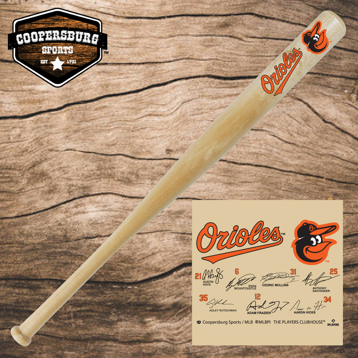 Baltimore Orioles Team Signature 18" Miniature Bat Coopersburg