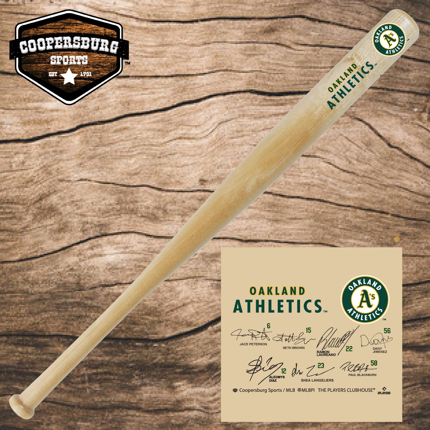 Oakland Athletics Team Signature 18" Miniature Bat Coopersburg
