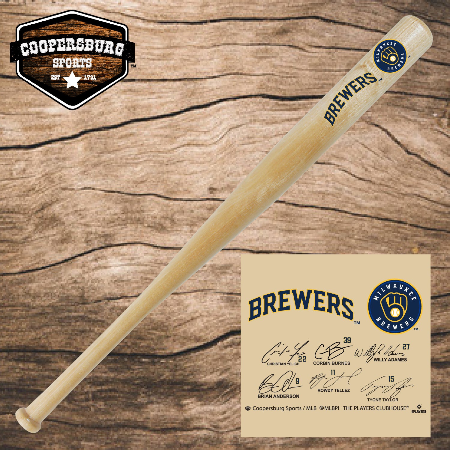 Milwaukee Brewers Team Signature 18 Miniature Bat