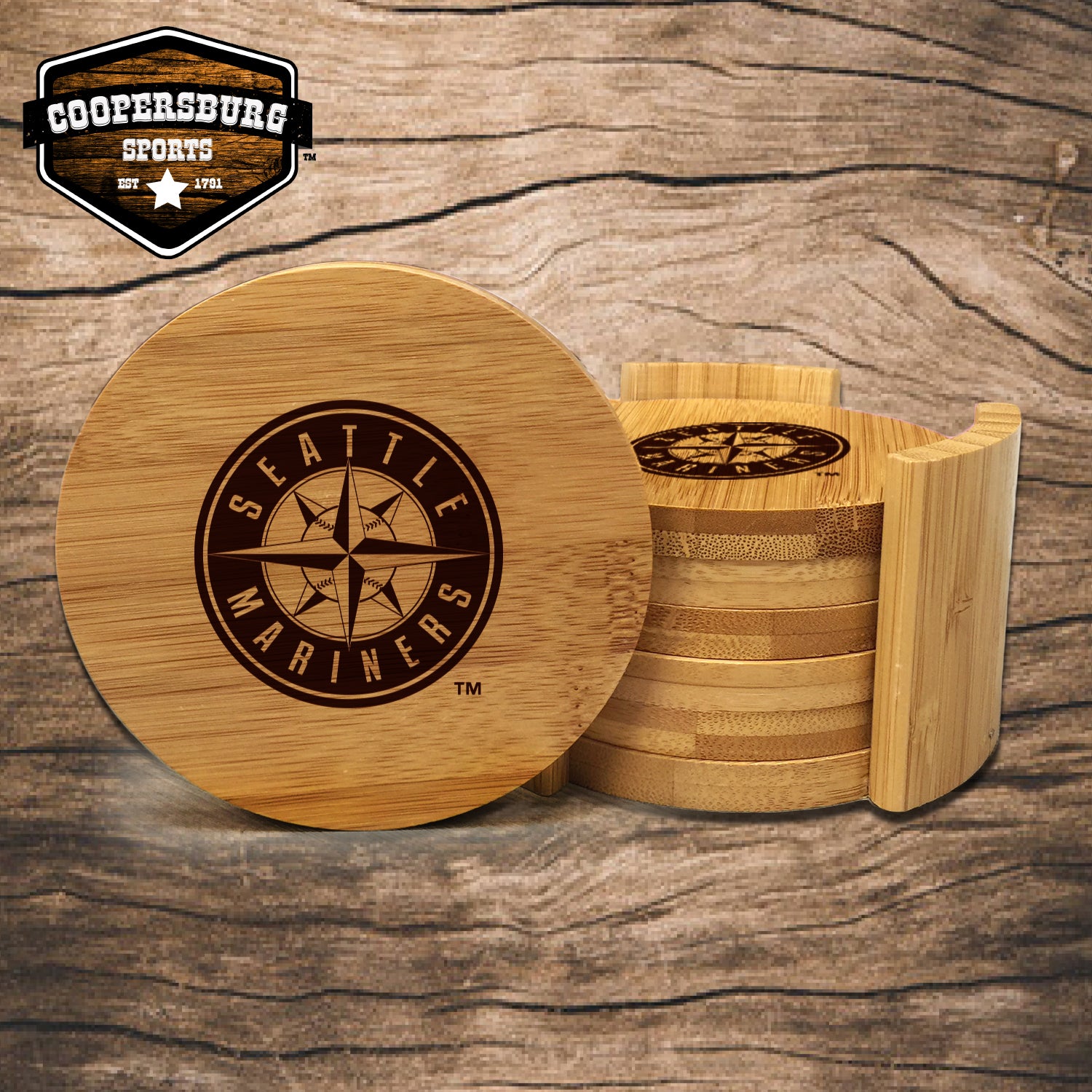 Seattle Mariners Bamboo Coasters