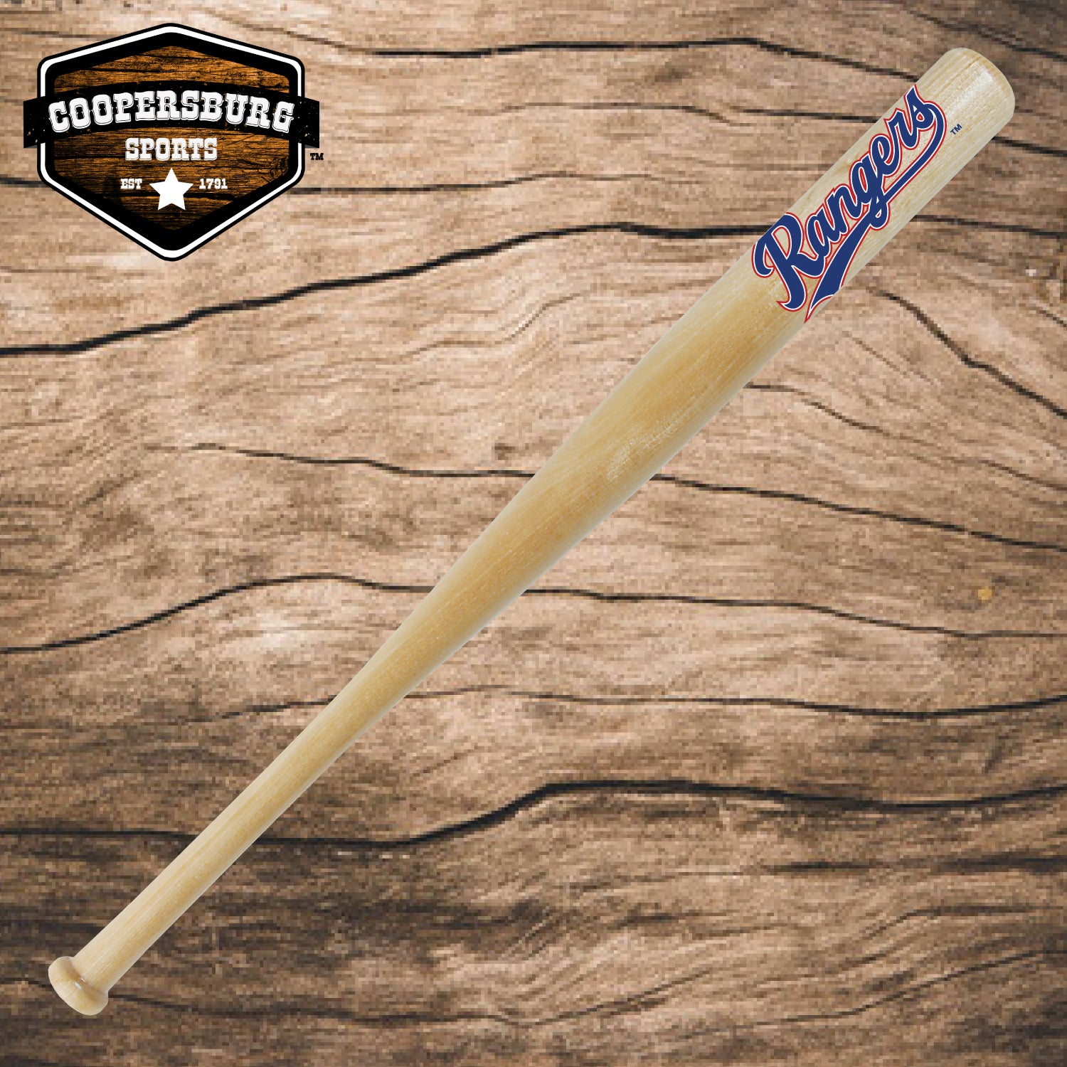 Texas Rangers Team Logo Wood 18 Bat – Coopersburg